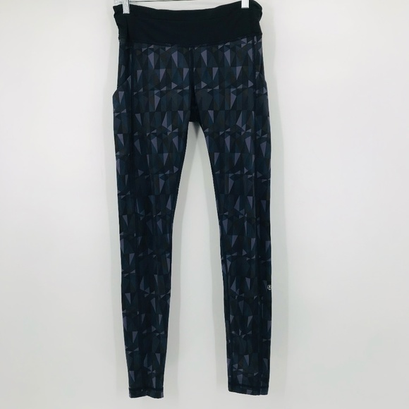 lululemon athletica Pants - Lululemon High Rise Leggings Black Blue Size 8